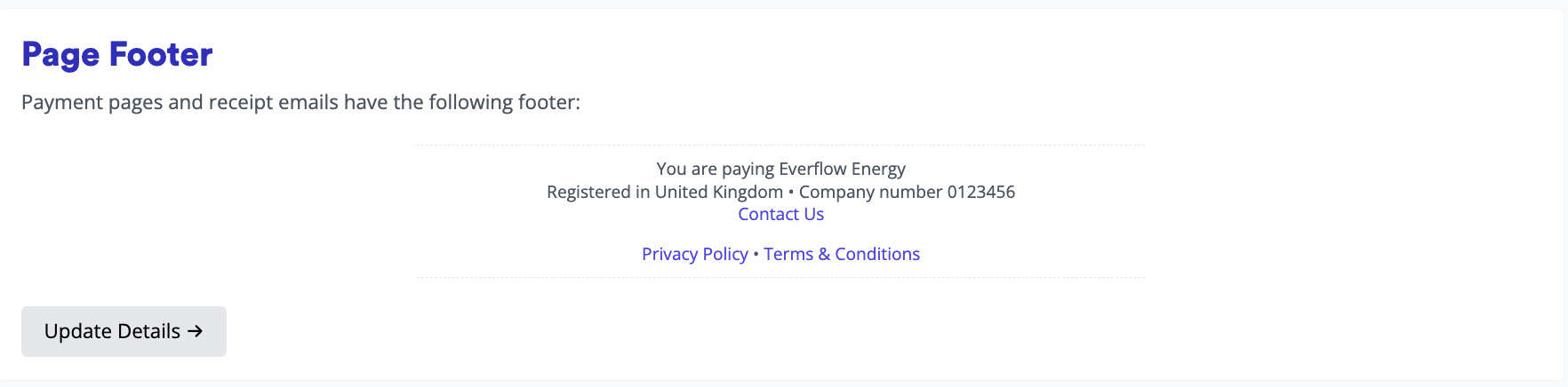 Footer Information