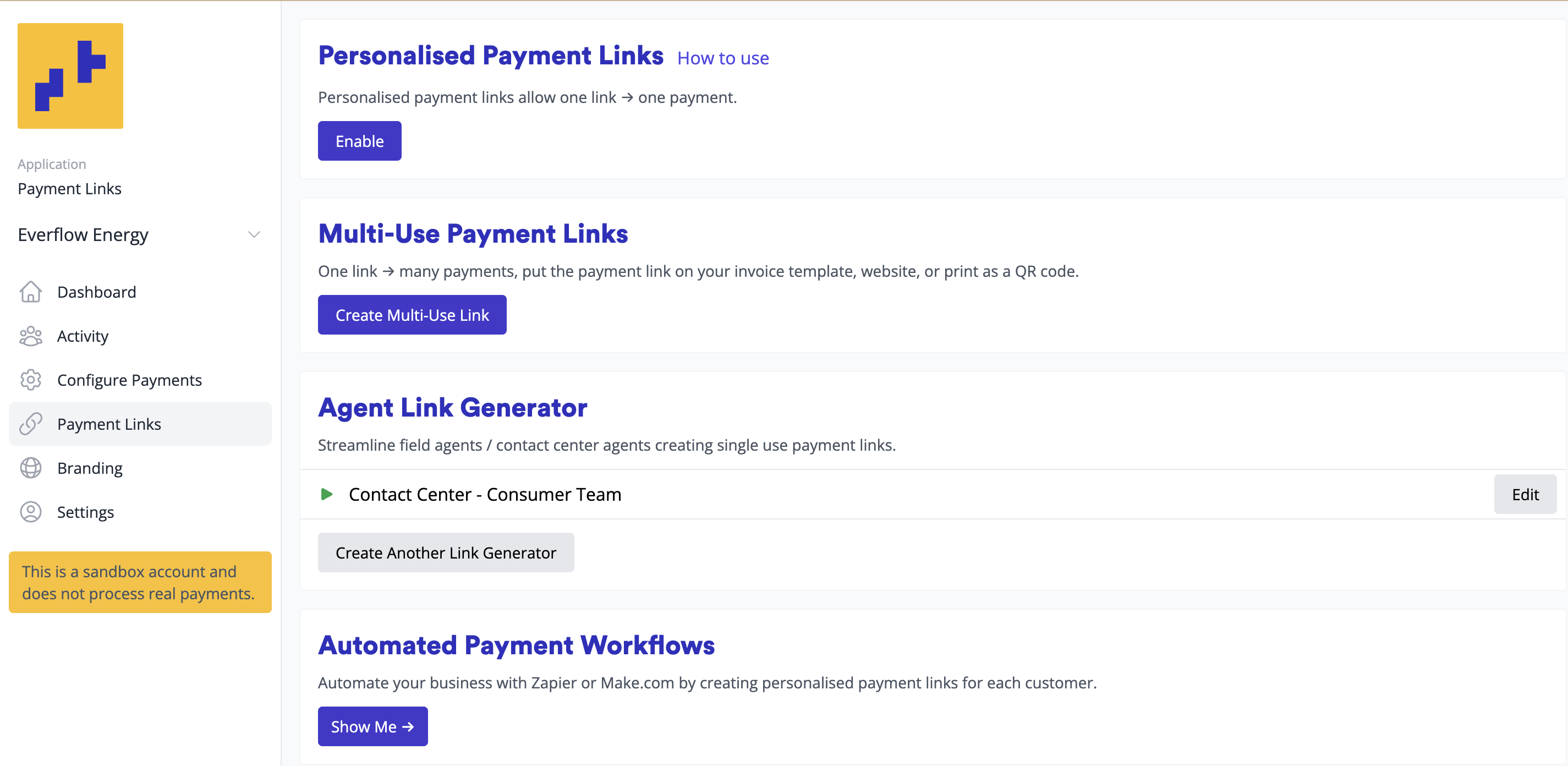 Enable Personalized Payment Links