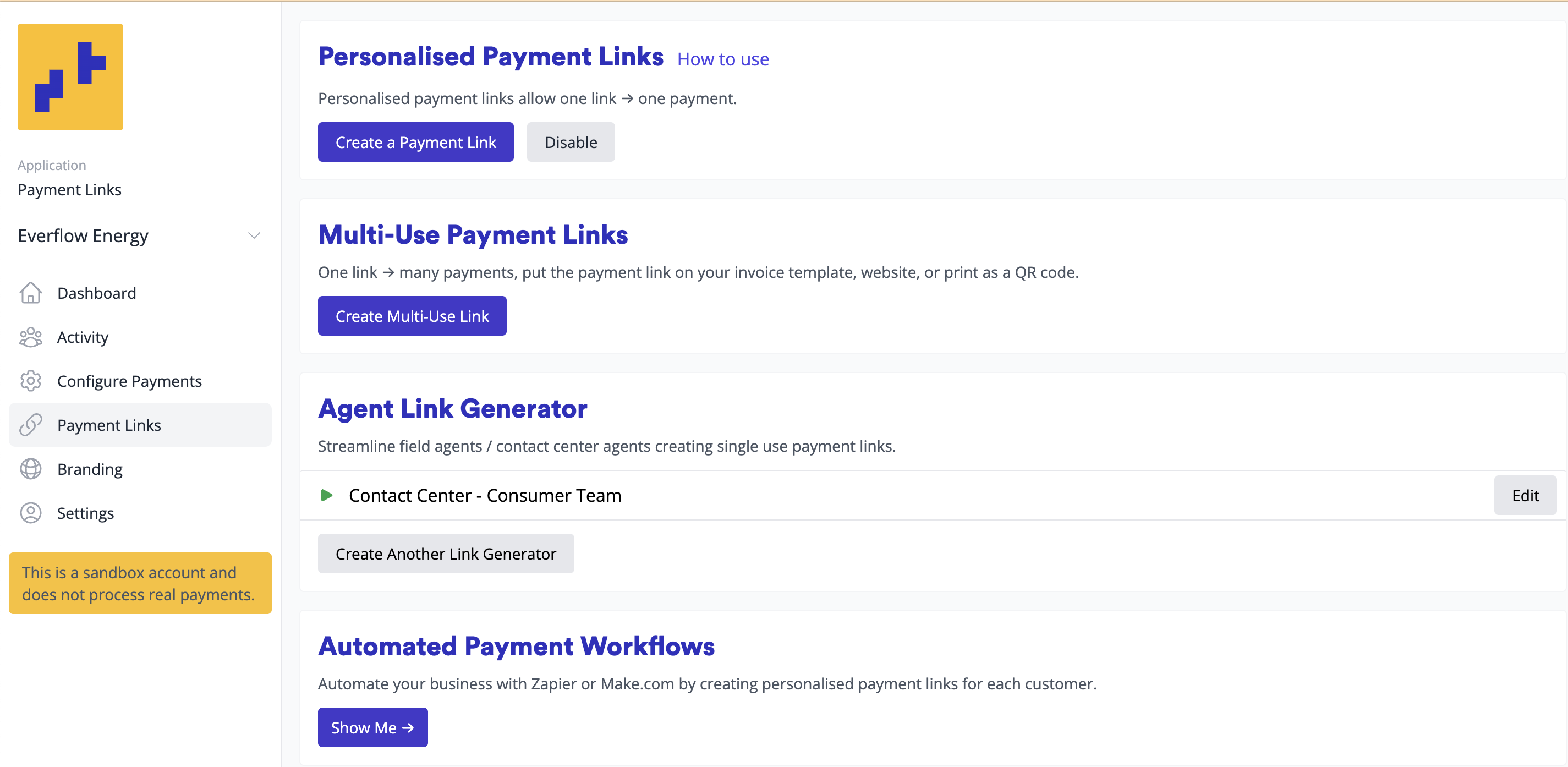 Enable Personalized Payment Links