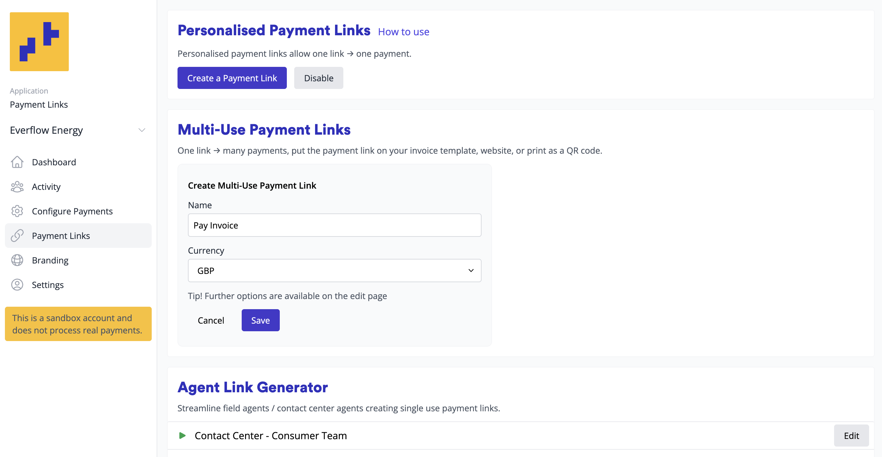 Create Multi-Use Payment Link 2