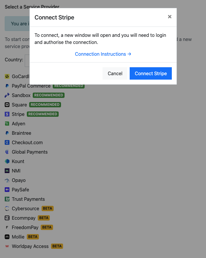 Connect a Processor - OAUTH